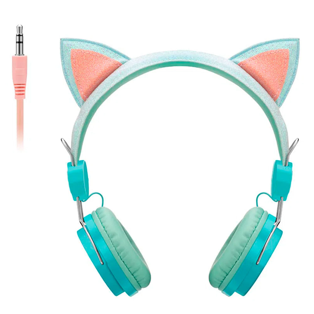 Audífono cableado on ear de oreja de gato para niños