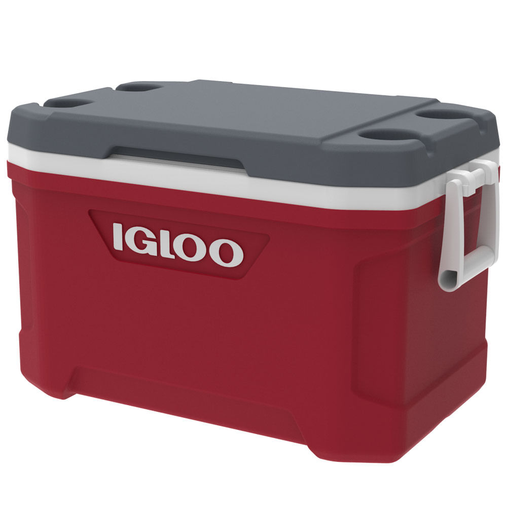 Hielera Igloo latitud 49.21 Litros (52qt) roja con gris