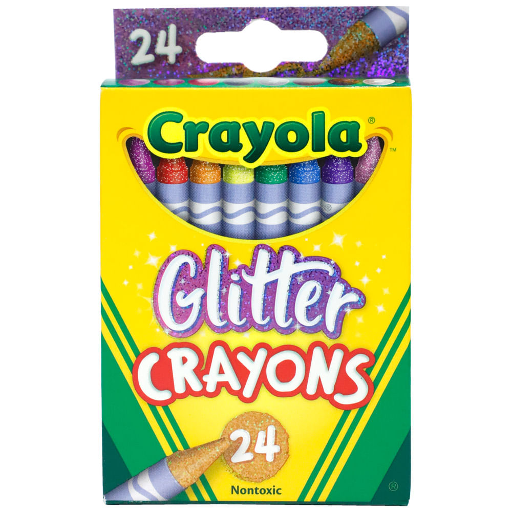 Crayón de cera glitter 24 uds