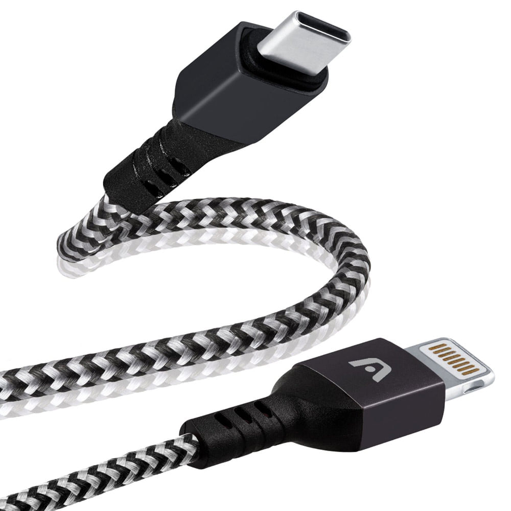 Cable tipo c a lightning carga rapida 1.8m/6ft - negro (1.80 m)