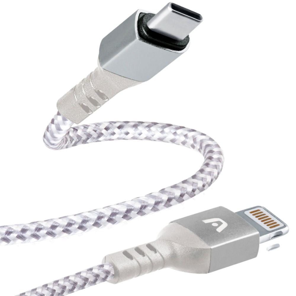 Cable tipo c a lightning carga rapida 1.8m/6ft - blanco (1.80 m)