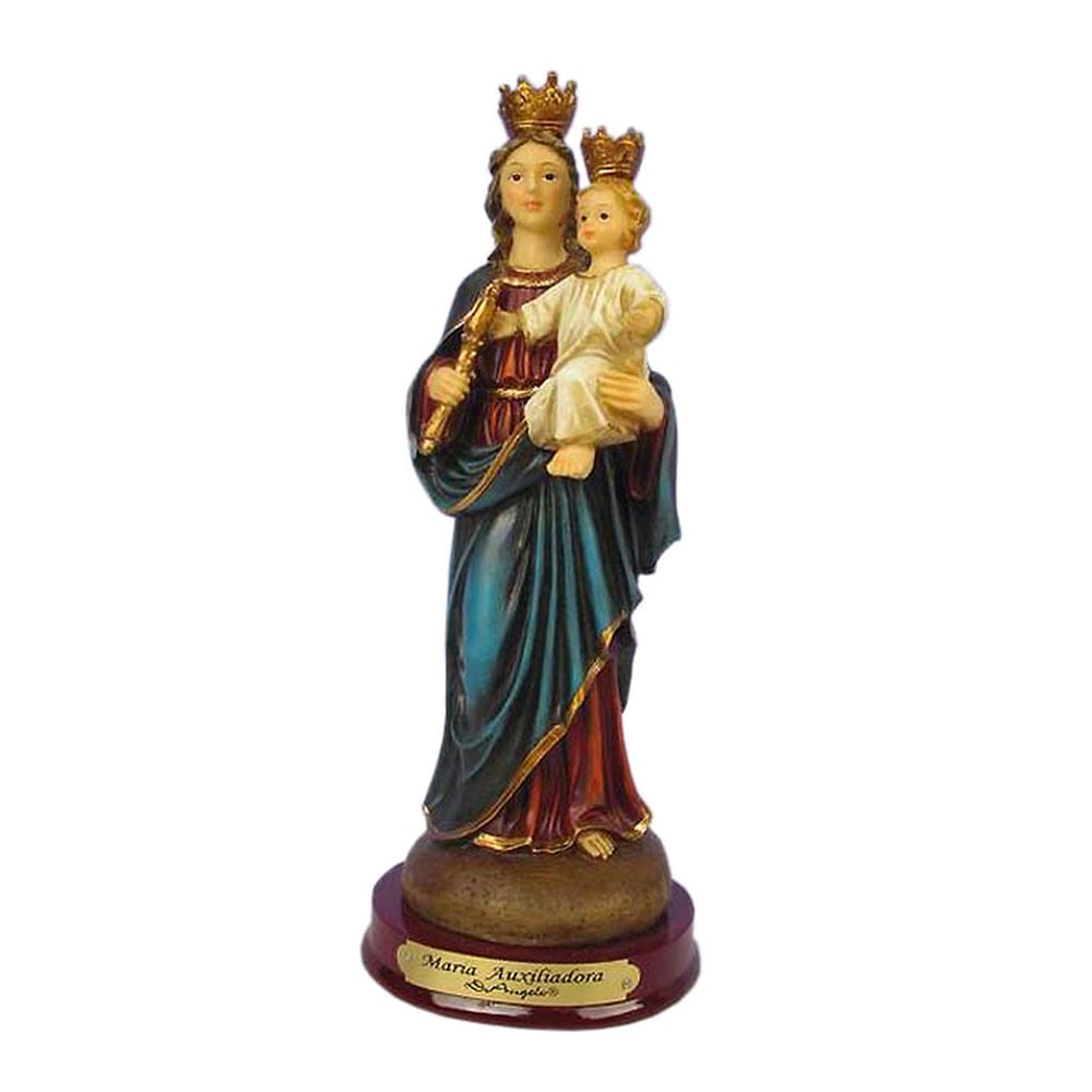 Virgen María Auxiliadora de poliresina 8"
