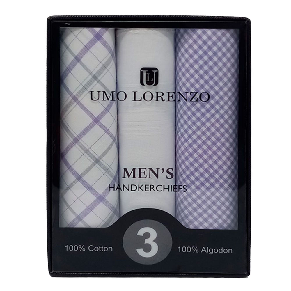 Paquete de 3 pañuelos Umo Lorenzo surtidos para hombre