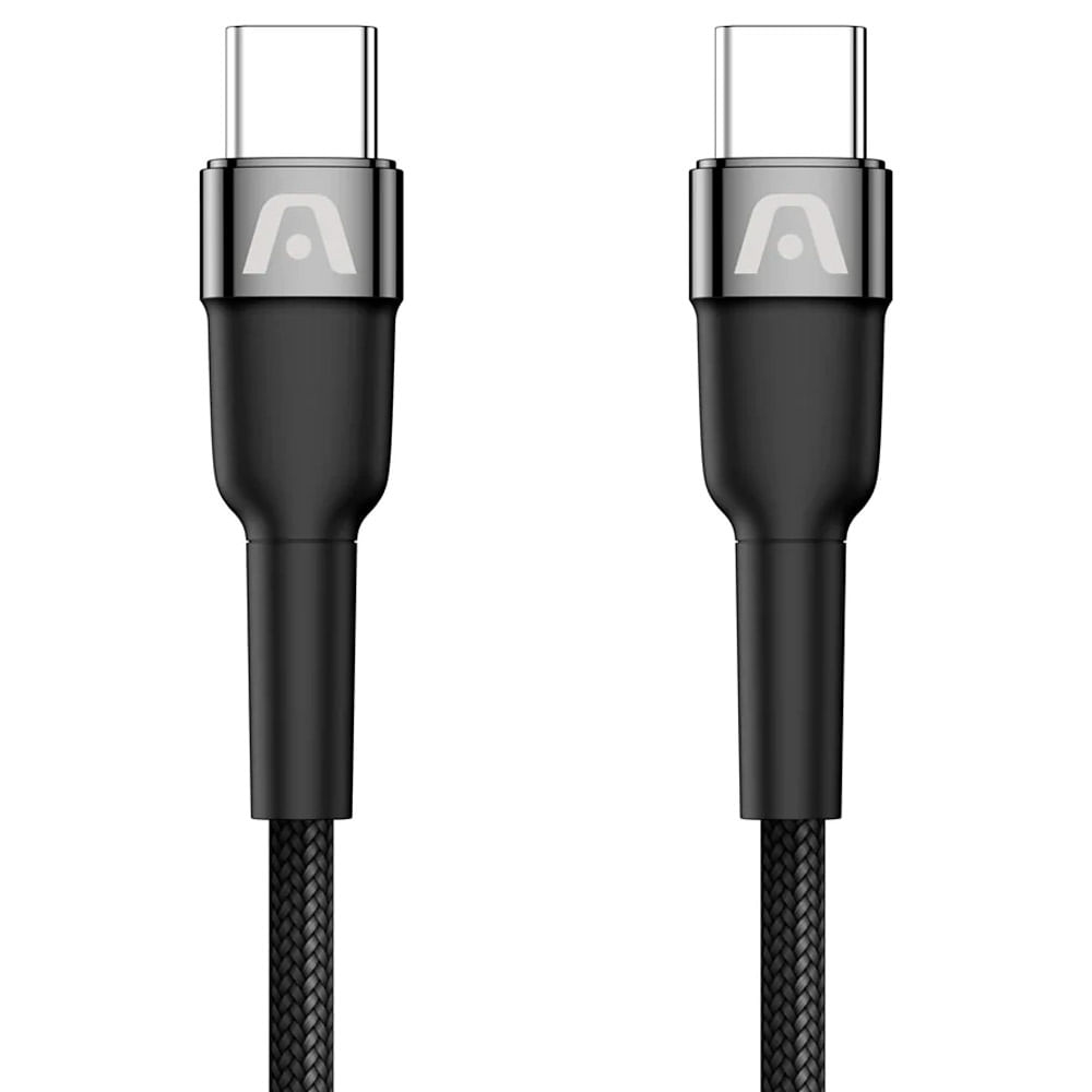 Cable carga rápida tipo c a c 100w 1.8m trenzado negro