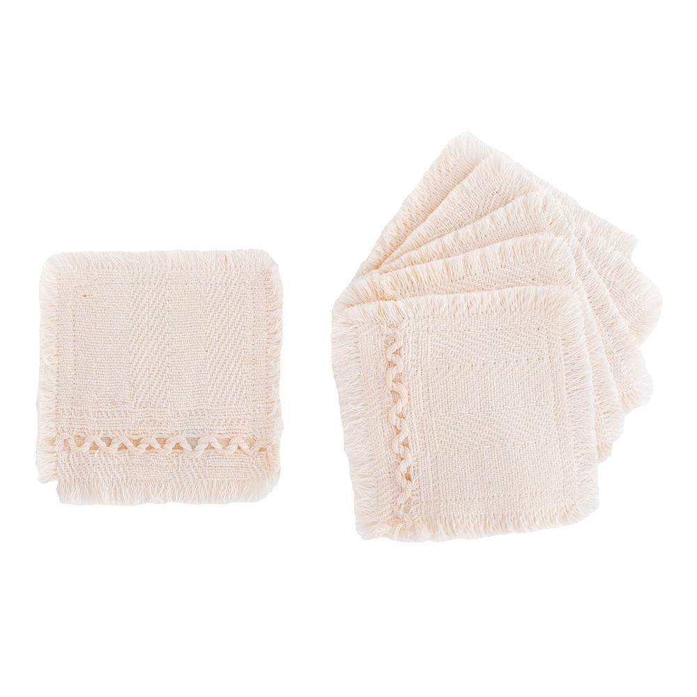 Juego de Portavasos bordados  6 unidades