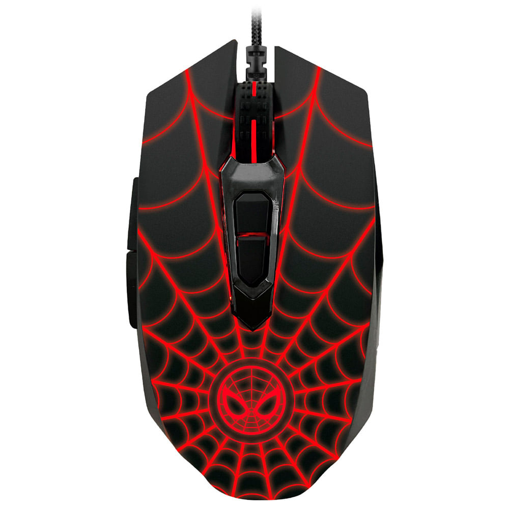 Mouse gaming spider-man iluminado cableado