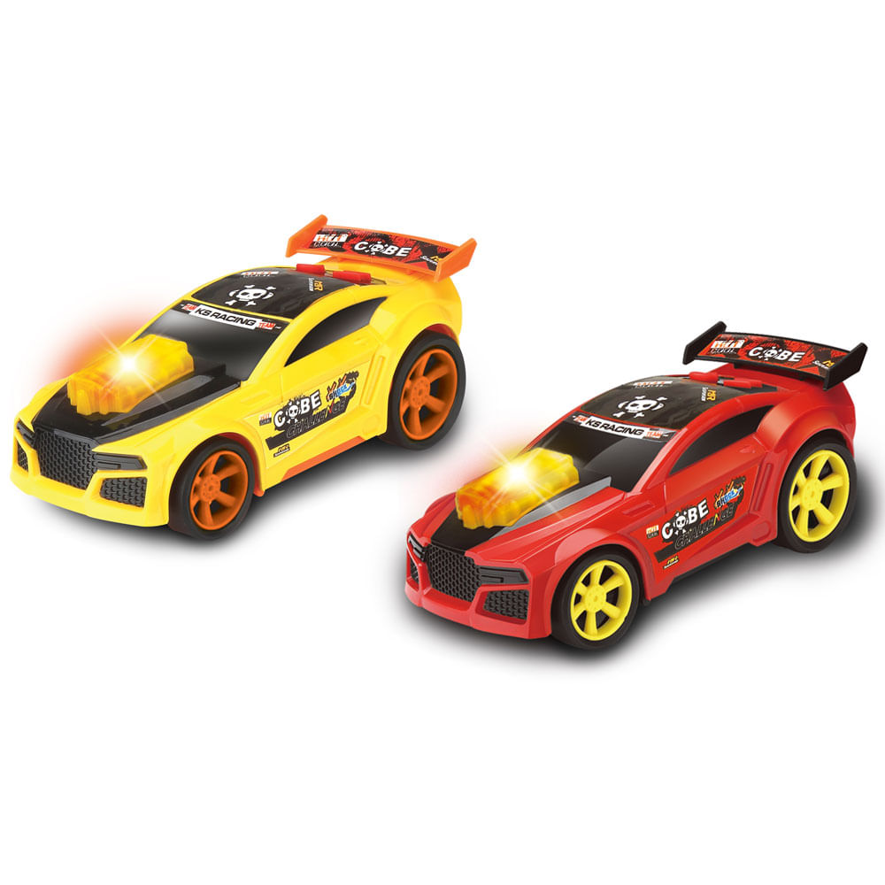 Grandex Doble Vehiculo de Carrera con Luces y Sonido