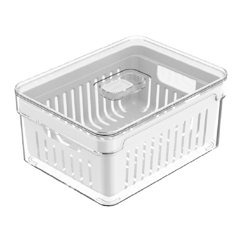 Cesta organizadora transparente de plástico 9,5 x 15 x 20 cm