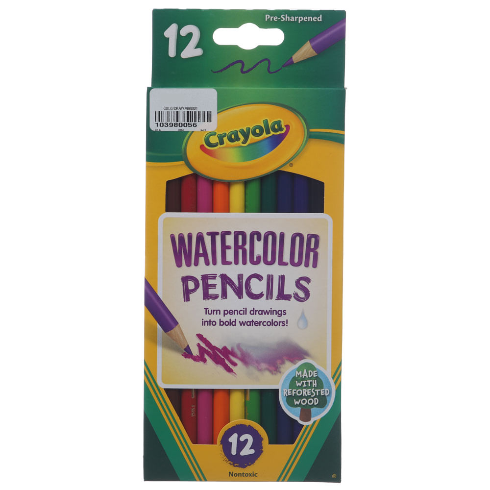 Colores crayola acuarelabe largo 12 unidades