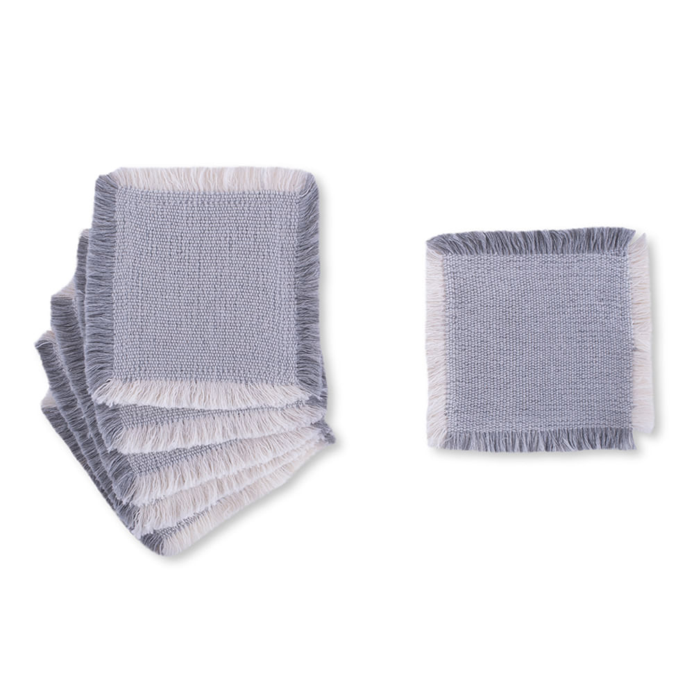 Juego de Portavasos gris liso  (6 unidades)