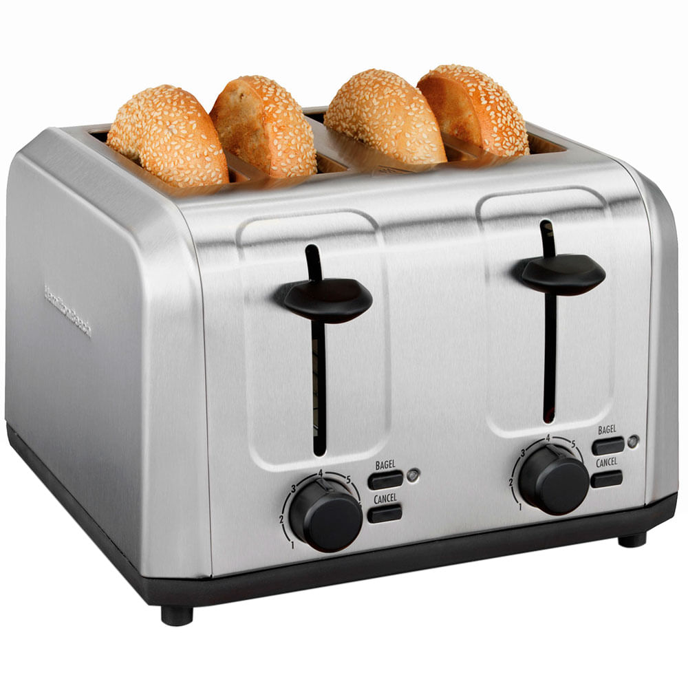 Tostadora 4 rebanadas acero inoxidable