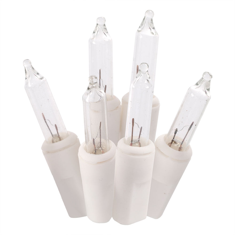 Caja de 100 luces cable blanco focos clear