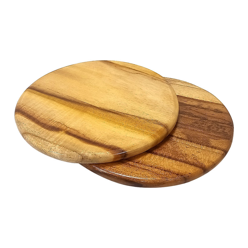 Set de porta caliente redondos de madera