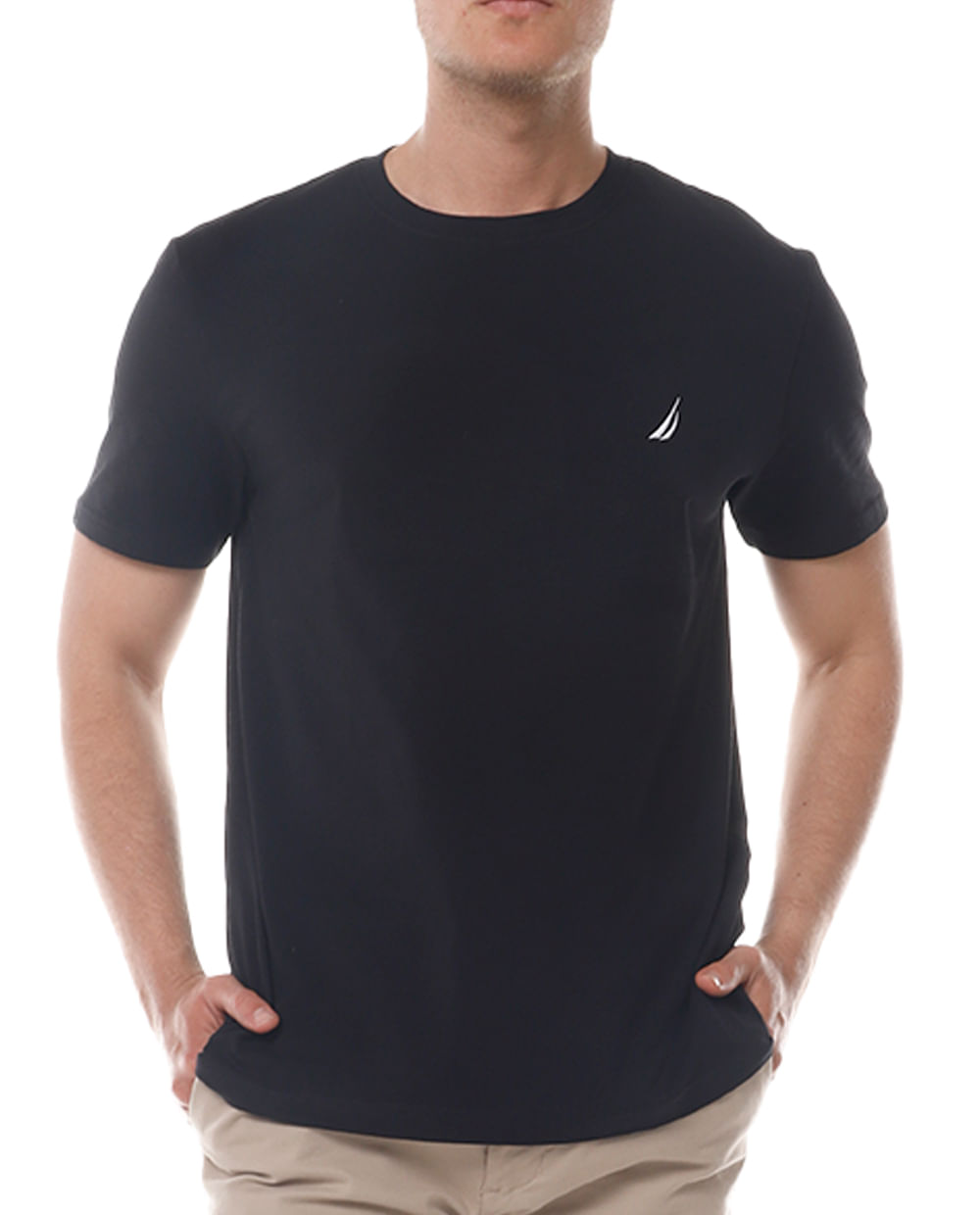 Nautica Camiseta básica negra para hombre