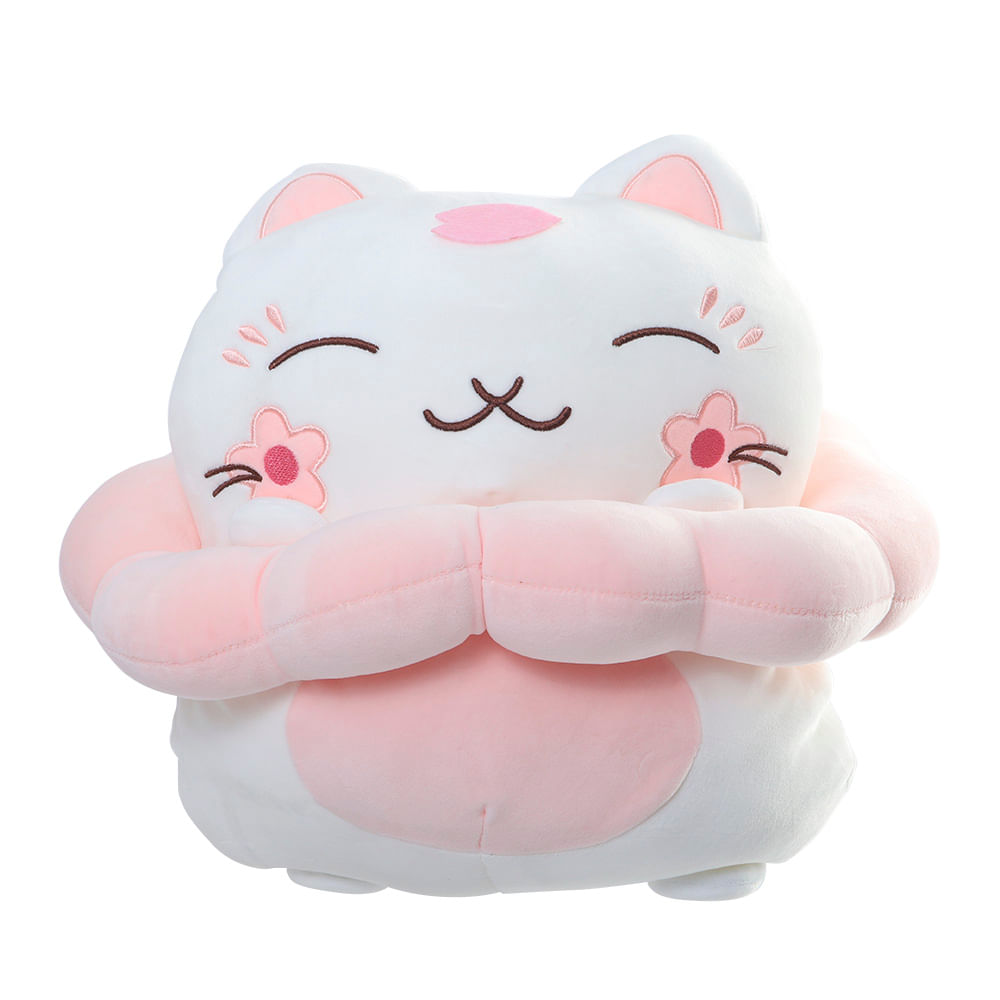 Cojín de gato multicolor de algodón 33 cm