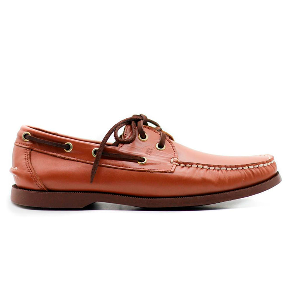 Zapato de cuero para hombre top sider casual café color