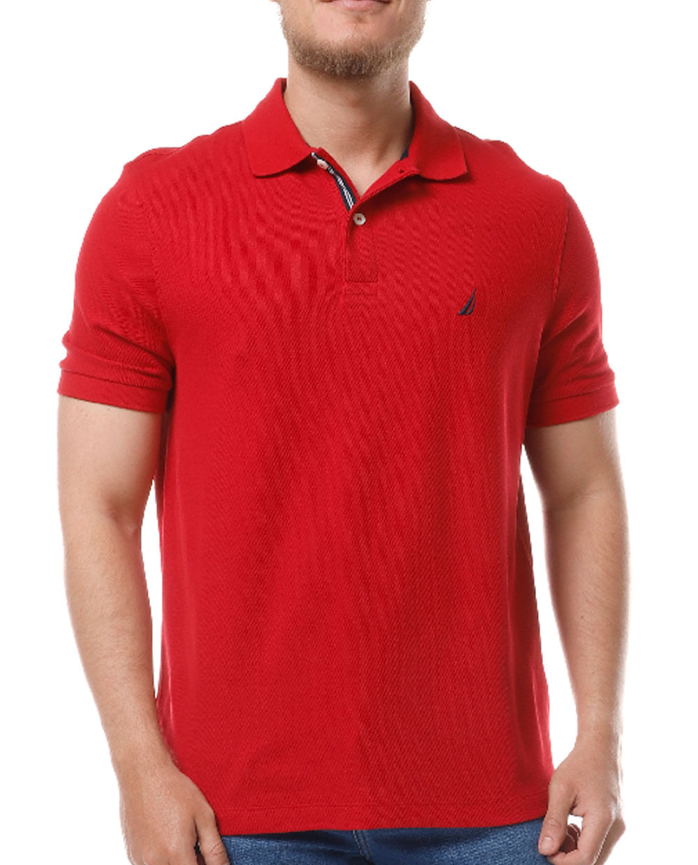 Nautica Camisa polo básica roja para hombre