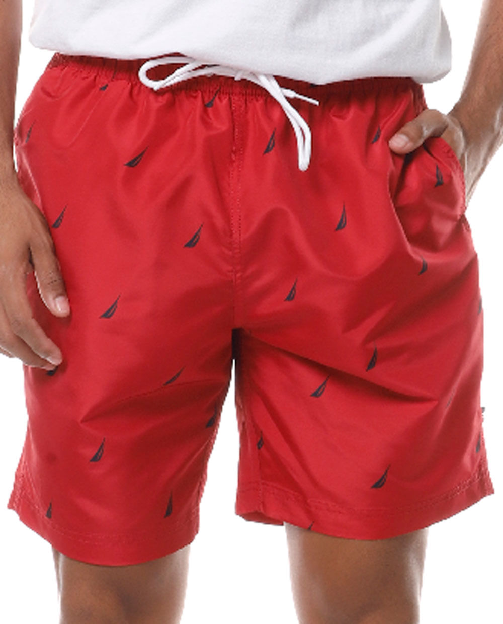 Calzoneta de baño roja mini print logo para hombre