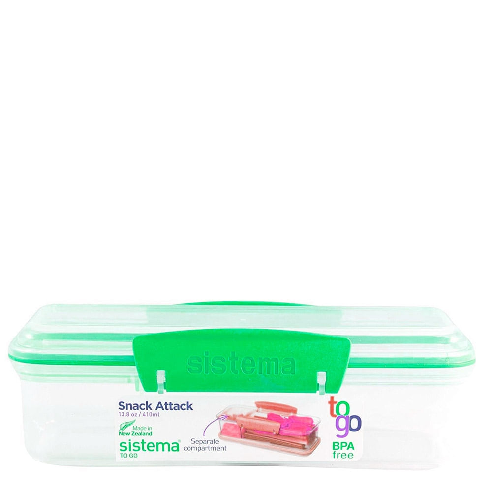 Recipiente rectangular con división para lonchera