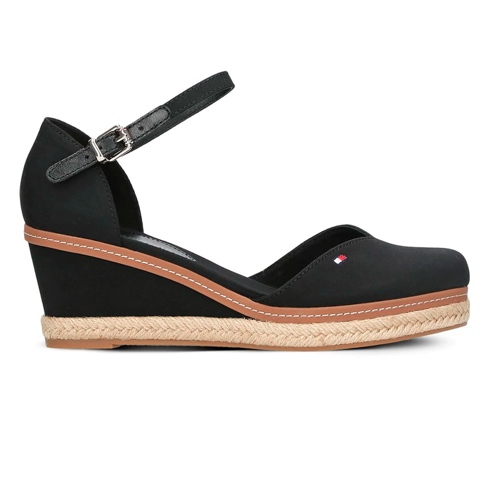 Sandalia casual Tommy Hilfiger color negro para mujer