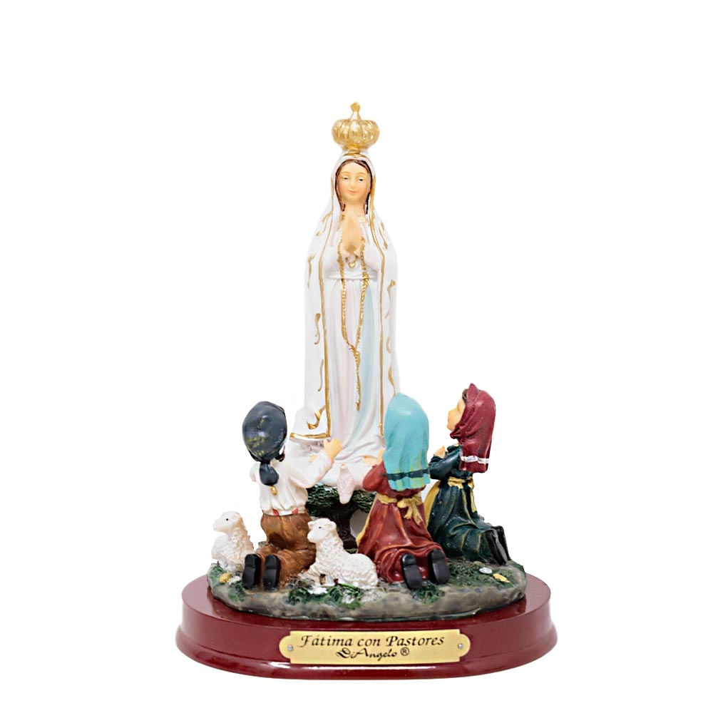 Virgen de fátima de poliresina 8 pulgadas