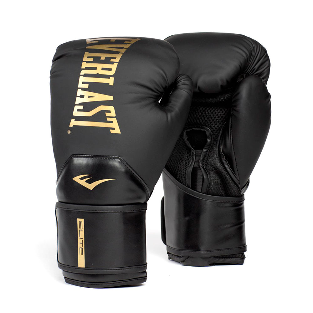 Guante boxeo Everlast elite 2 14oz black gold