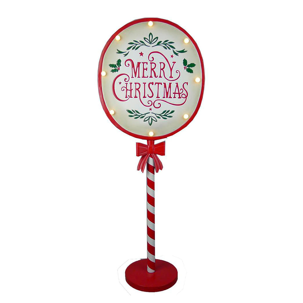 Letrero navideño decorativo con luz 40 x 22 x 102 cm