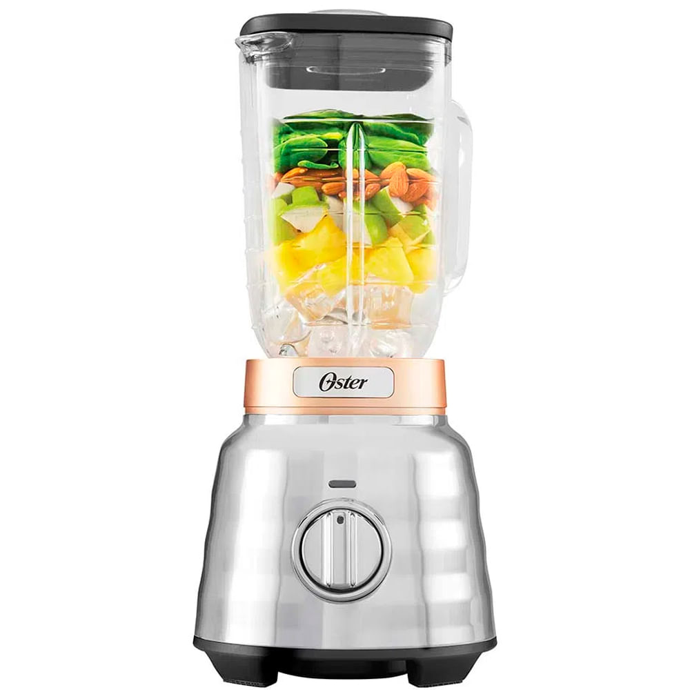 Licuadora con perilla y vaso de vidrio