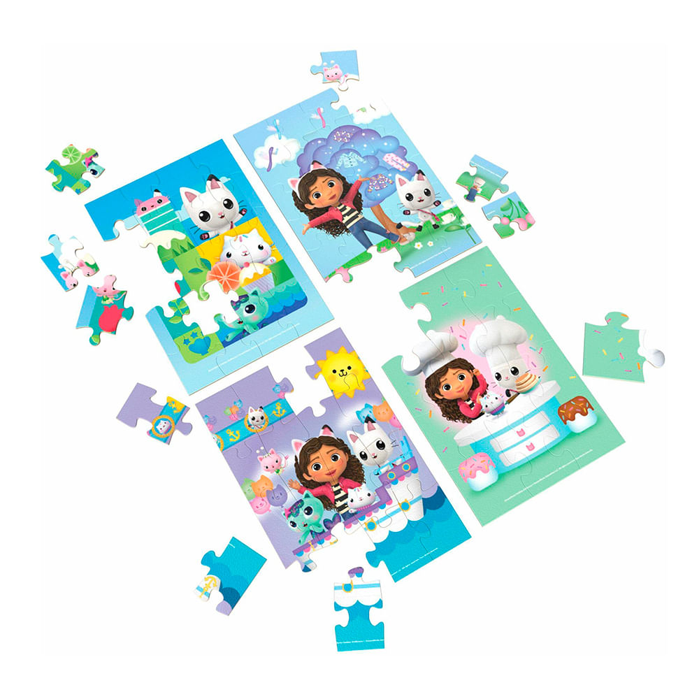 Gabby'S Dollhouse Set 4 X Rompecabezas De Madera