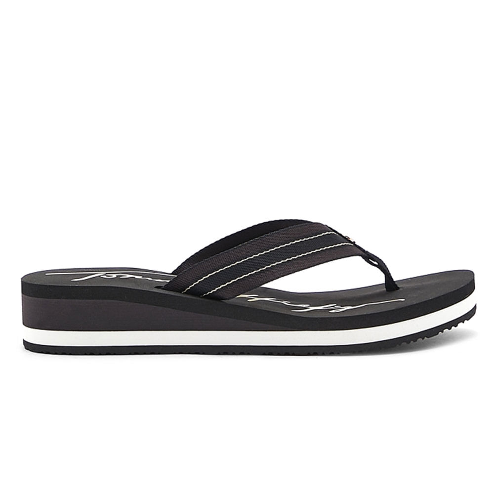 Sandalia de playa Tommy Hilfiger color negro para mujer