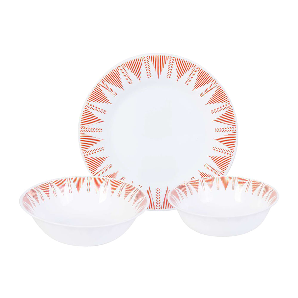 Vajilla de opal con estampado 12 piezas