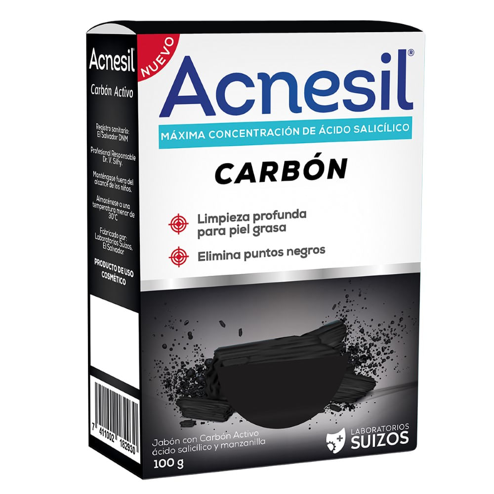 Acnesil carbon jabon x 100 grs
