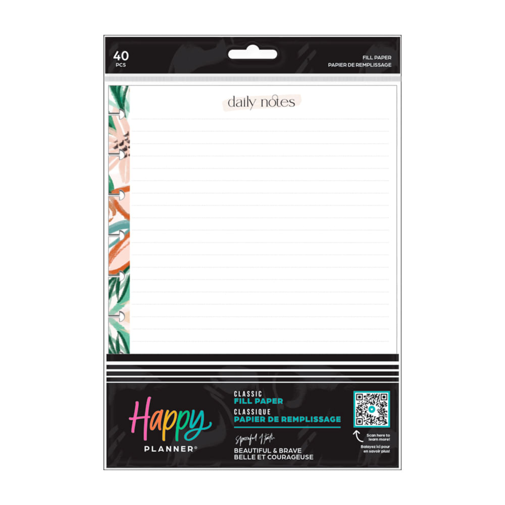 40 hojas de papel para happy planner clasica