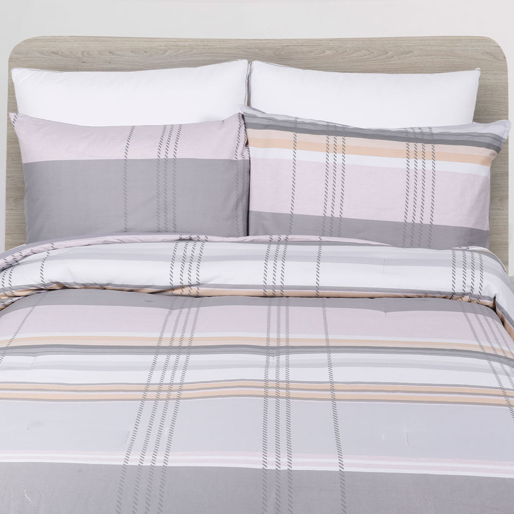 Edredón de algodón con estampado de líneas