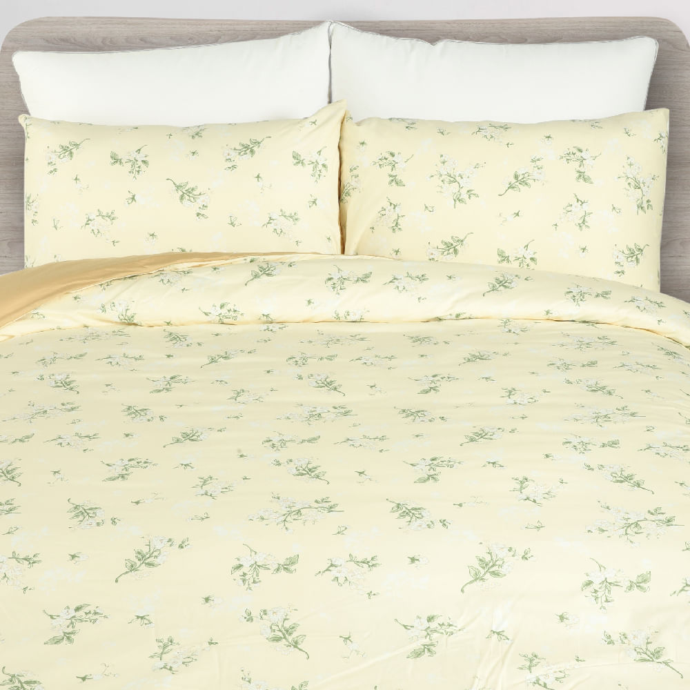 Edredón de algodón con estampado de flores vintage