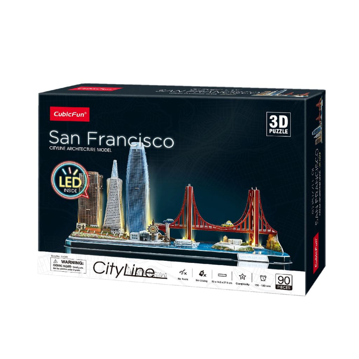 Rompecabezas 3D LED San Francisco Cityline 90 pieces