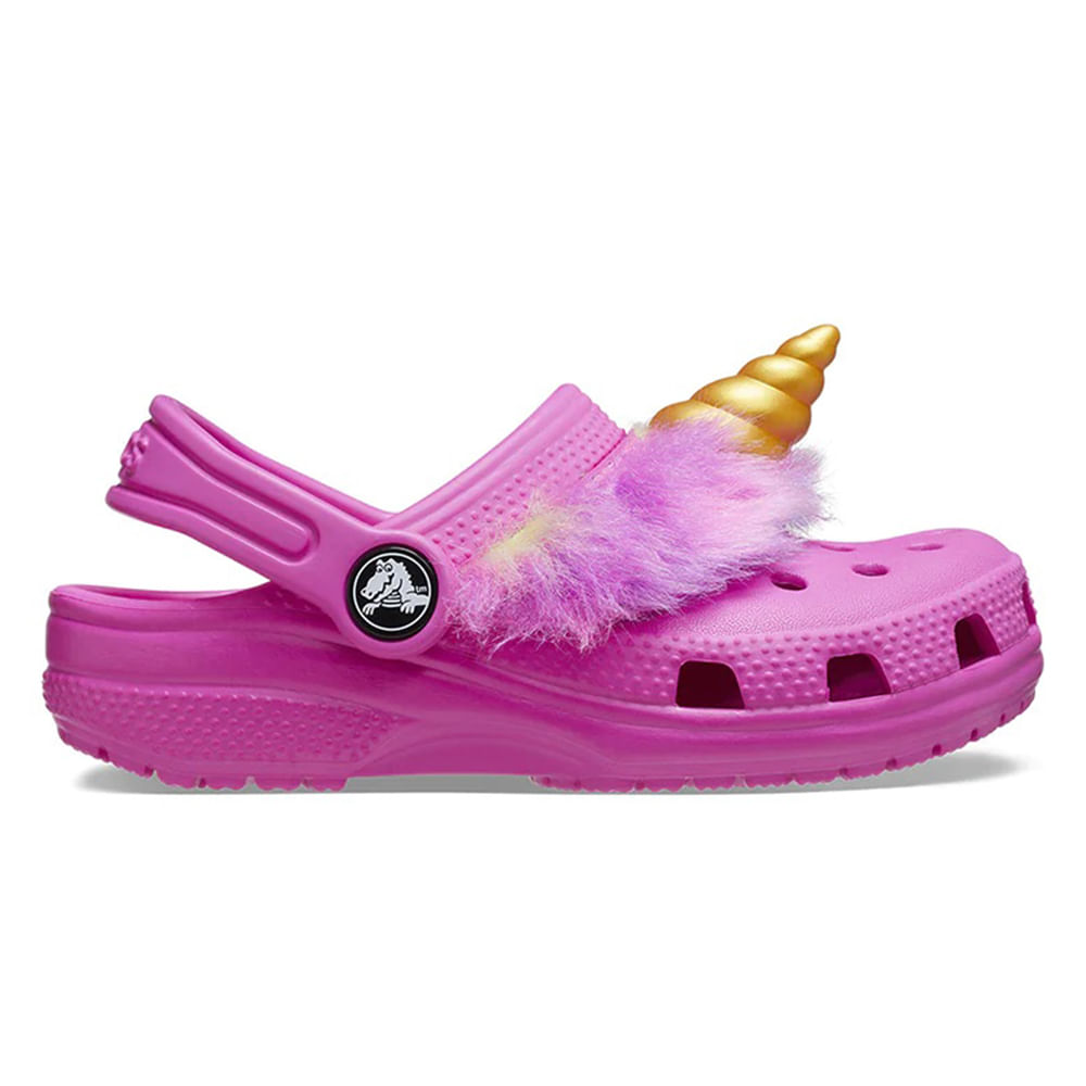 Crocs Clásico Clog Unicornio color rosado para niña