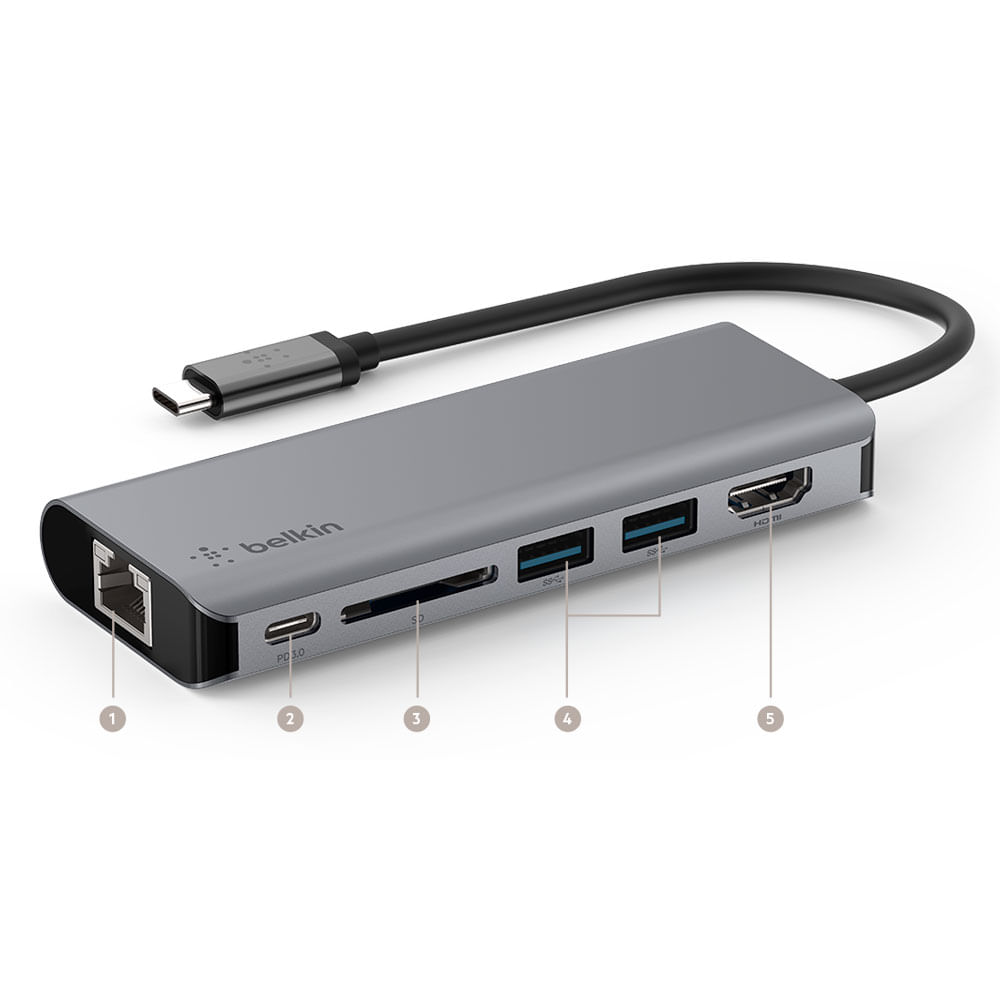 Adaptador multipuerto 6 en 1