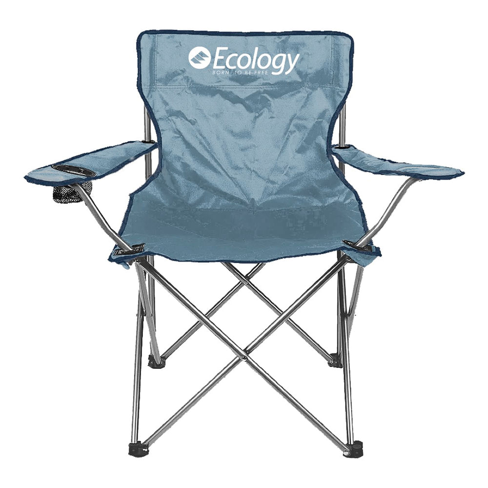 Silla plegable de camping ecology azul/gris