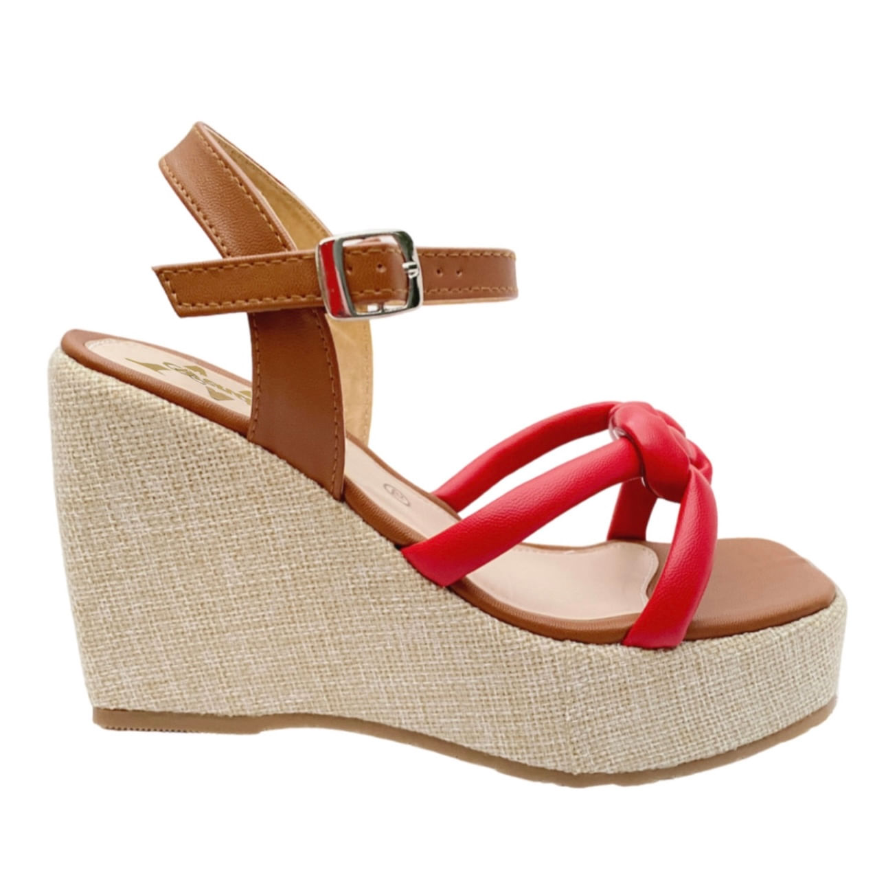 Zapato Sandalia casual pu gena y plataforma punta cuadrada para mujer