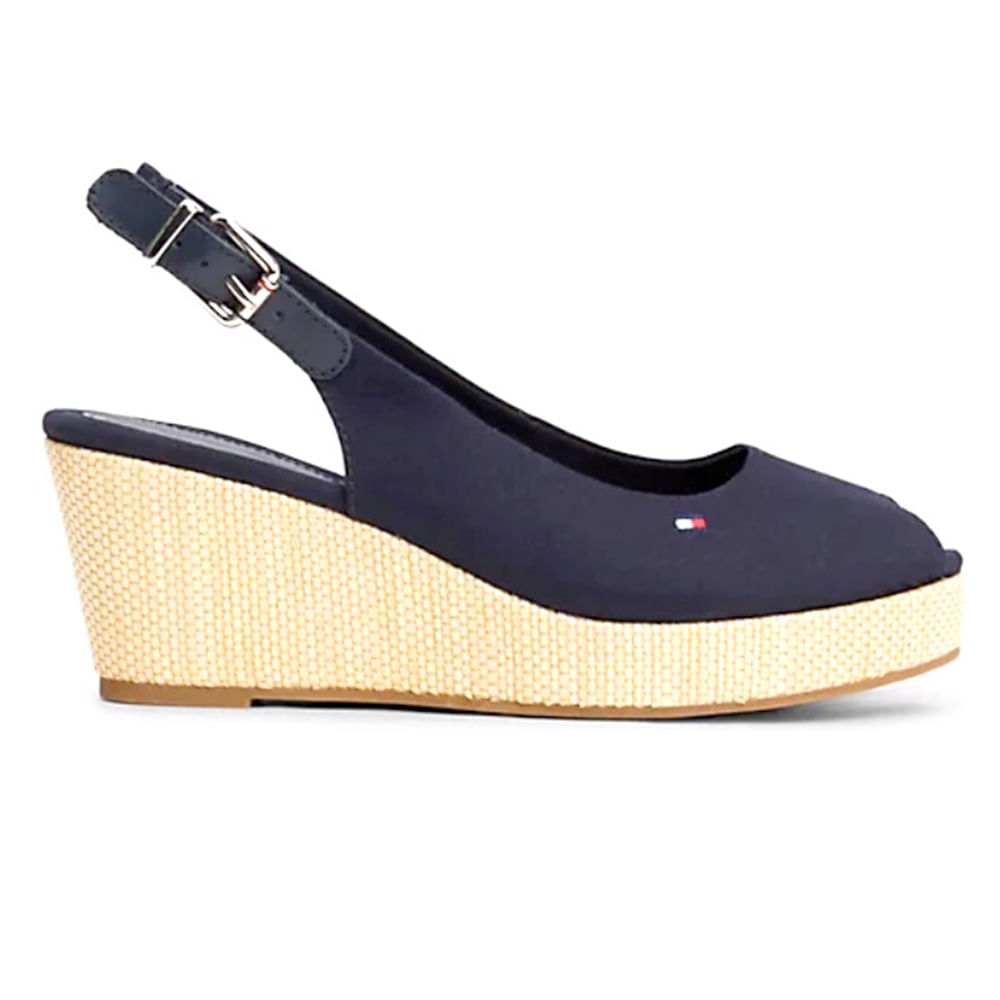 Sandalia casual Tommy Hilfiger color negro para mujer