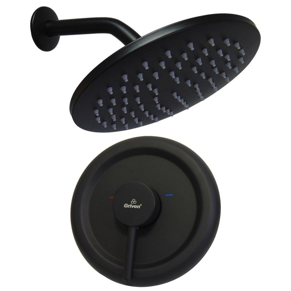 Set de regadera con llave para ducha Griven Black