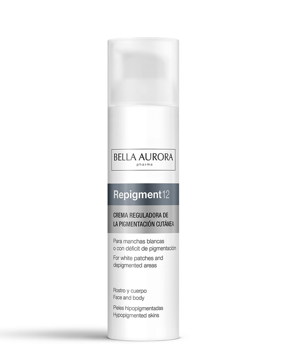 Repigment12® Crema Reguladora de la pigmentación cutánea
Eficaz para Manchas blancas o con déficit de pigmentación.
