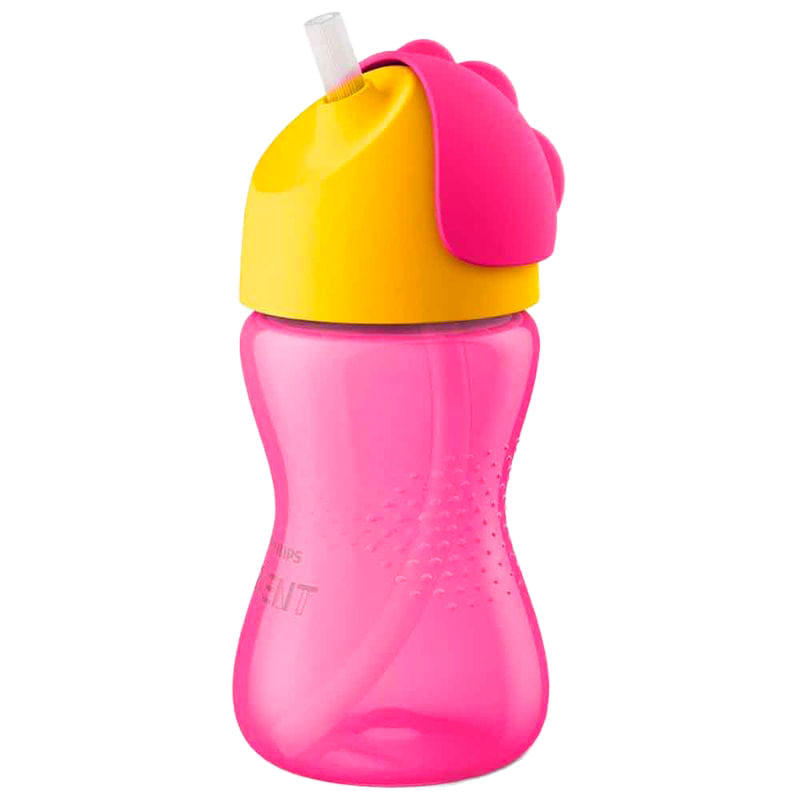 Vaso con bombilla flexible