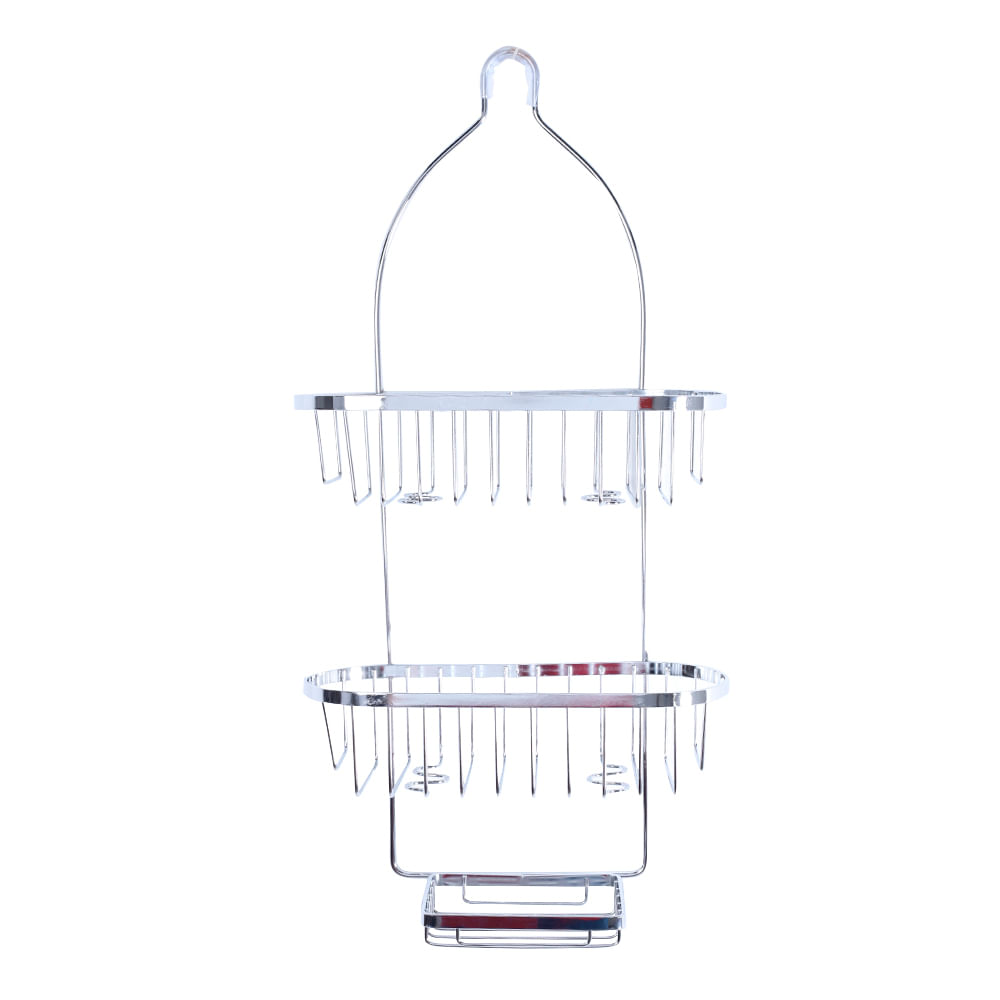 Organizador colgante para baño plateado