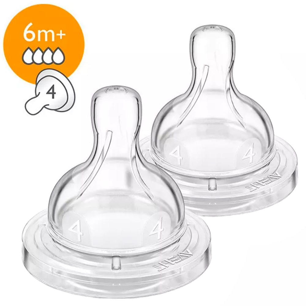 Set de 2 biberones flujo rápido 4 Classic 6M+