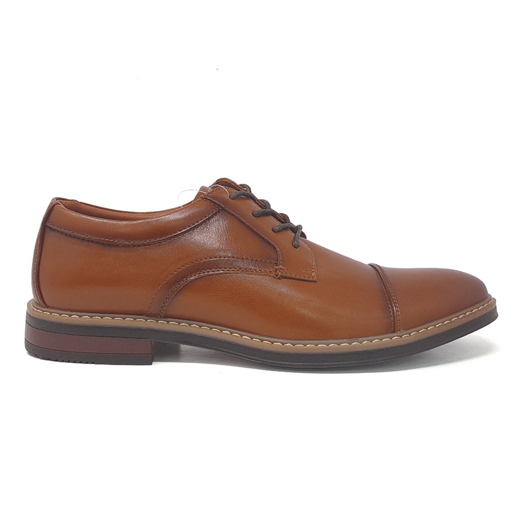 Zapato de vestir Nunn Bush calderone cap toe oxford color café para hombre