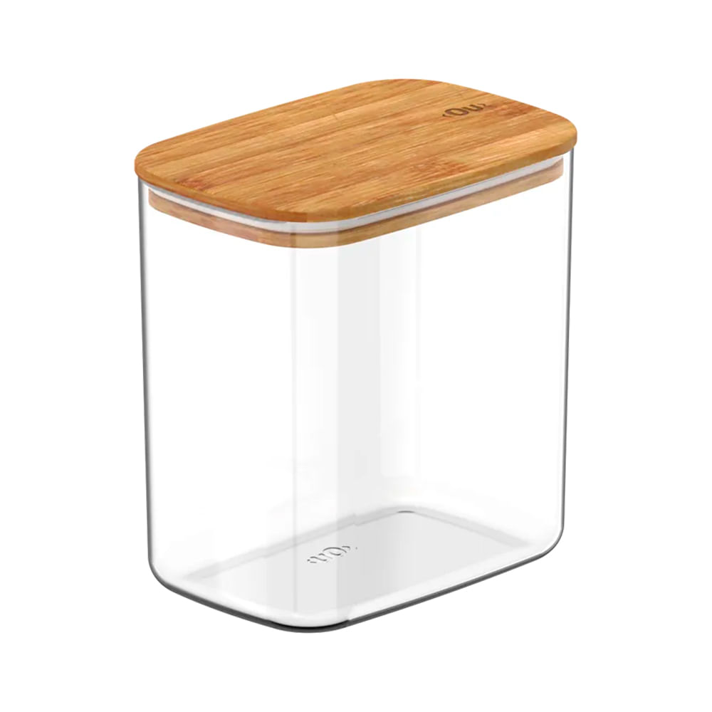 Canister con tapa de bambú  hermético 1.5  litros