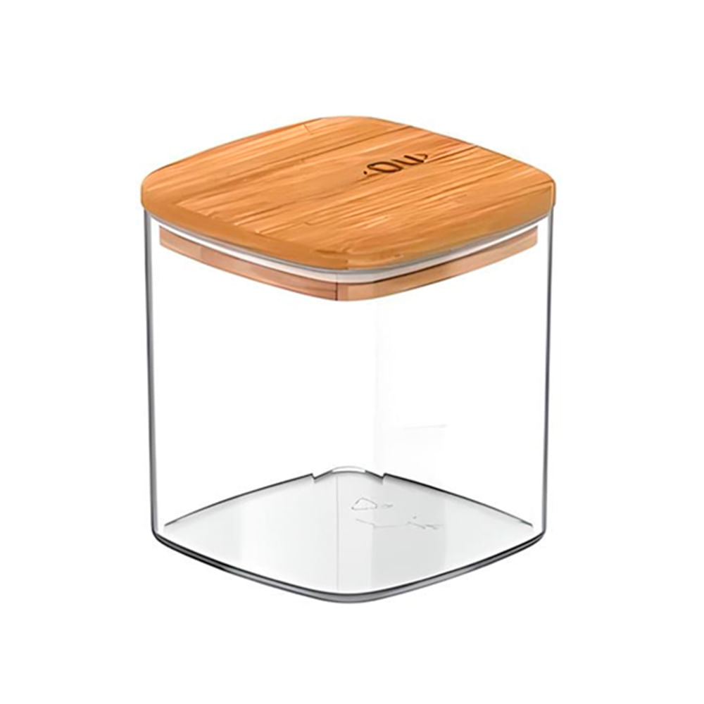 Canister con tapa de bambú  hermético 0.15  litros