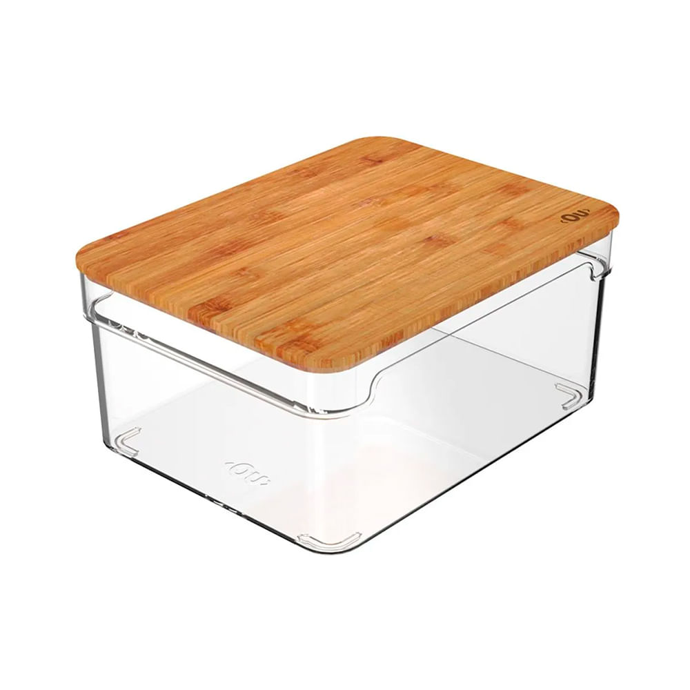 Caja organizadora con tapa de bambú